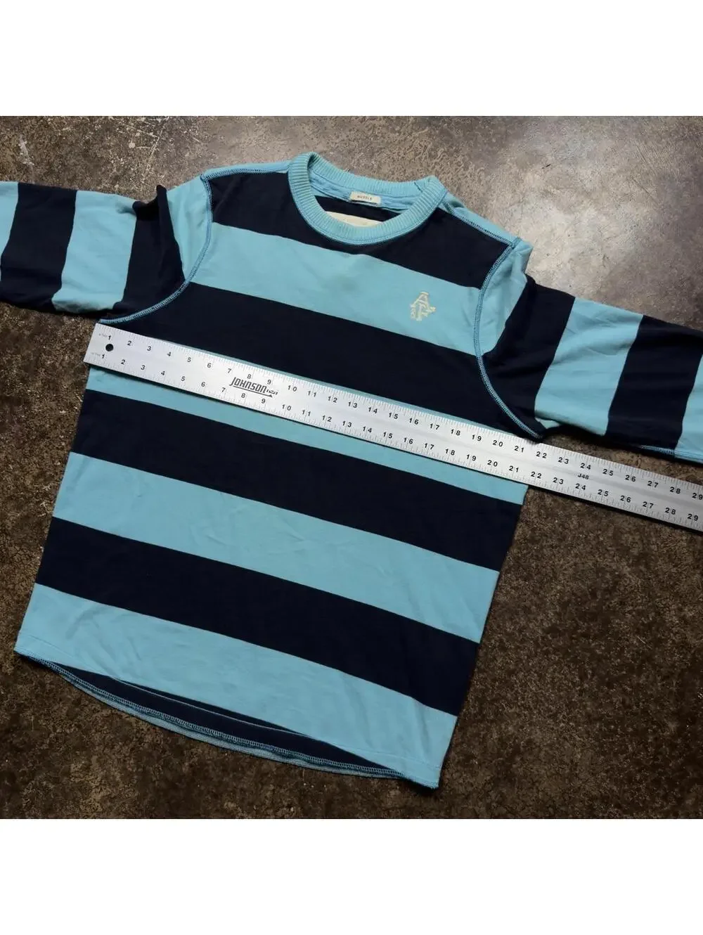 Vintage Abercrombie & Fitch Muscle Striped Crewneck Sweater XL Blue Navy Y2K